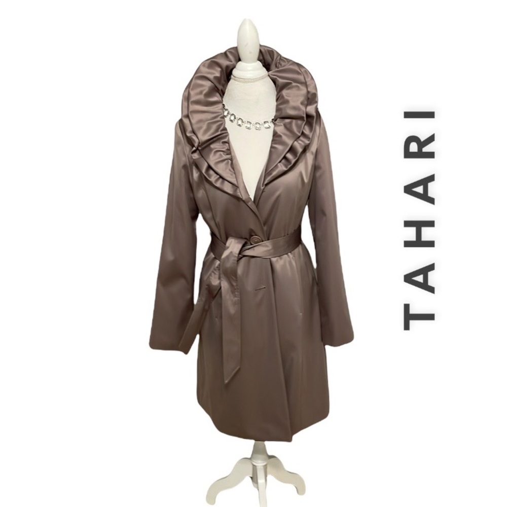 Tahari Satin Trench